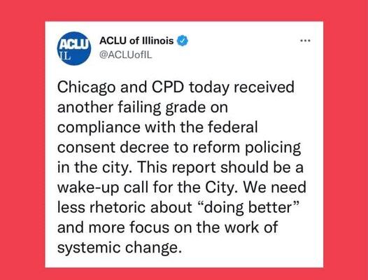Chicago and CPD today received another failing grade on compliance with the federal consent decree.