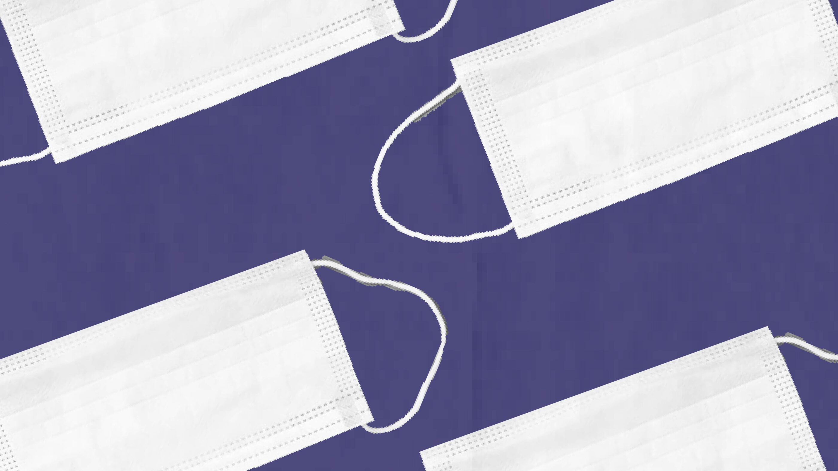 COVID Response - Navy background with four white masks