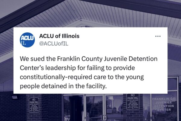 Navy building in the background. Tweet: We sued the Franklin County Juvenile Center's leadership for failing to provide constitutionally required care to the youth in the facility.