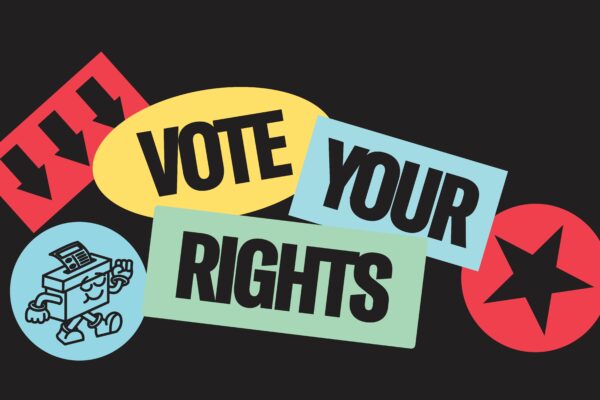 Black background vote your rights