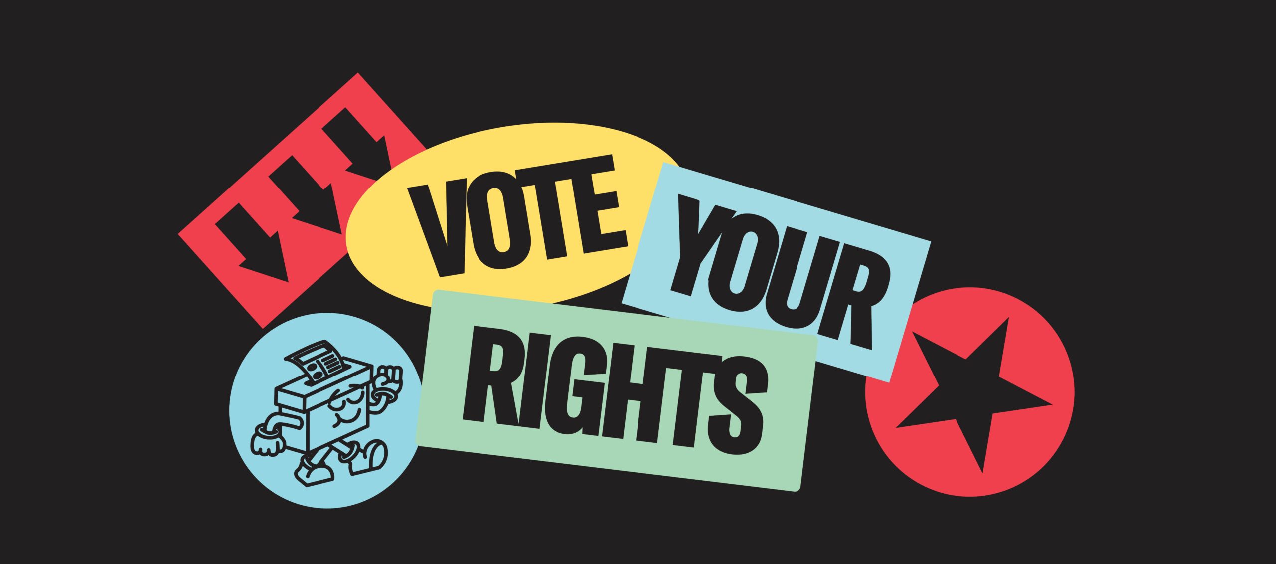 Black background vote your rights