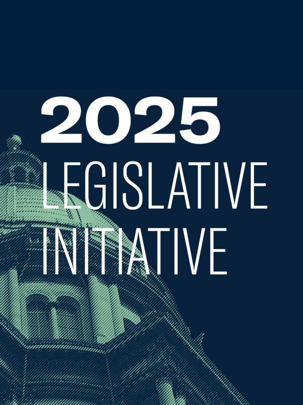 Navy blue text with green Capital. White text "2025 Legislative Initiative"