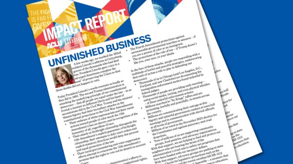 Blue background. Covers of the newletter stacked