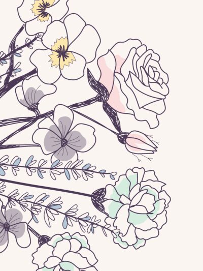 purple outlined flowers