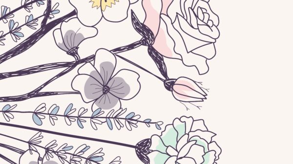 purple outlined flowers
