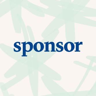 blue text "sponsor" over green stars
