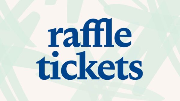 blue text: raffle tickets