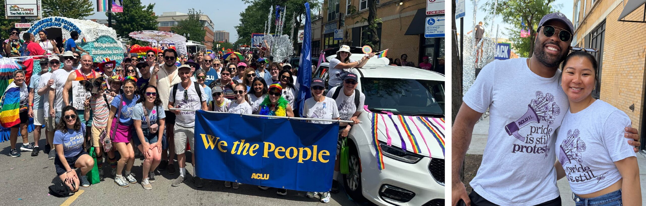Group photo of marchers at Chicago Pride