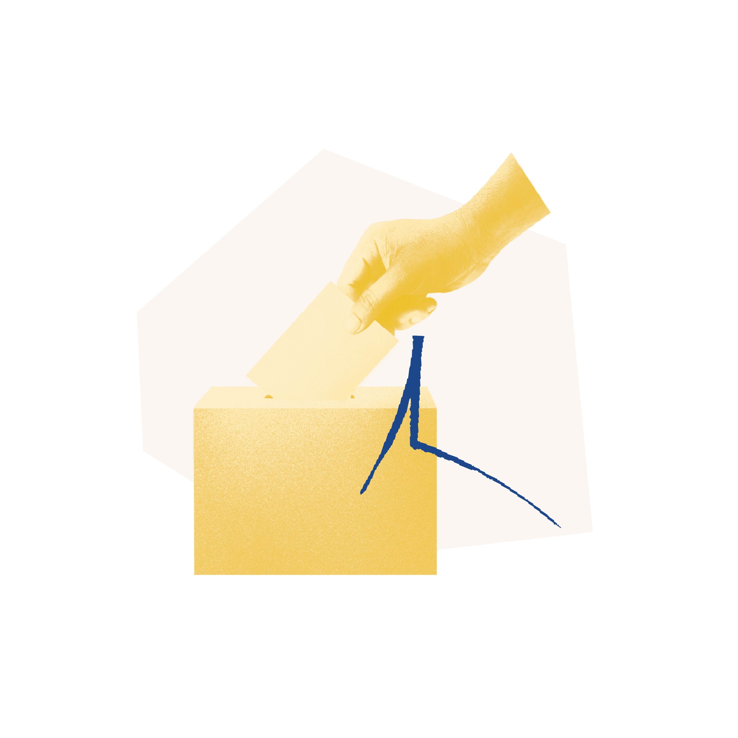 Yellow filtered ballot box