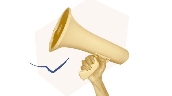 Yellow filtered megaphone
