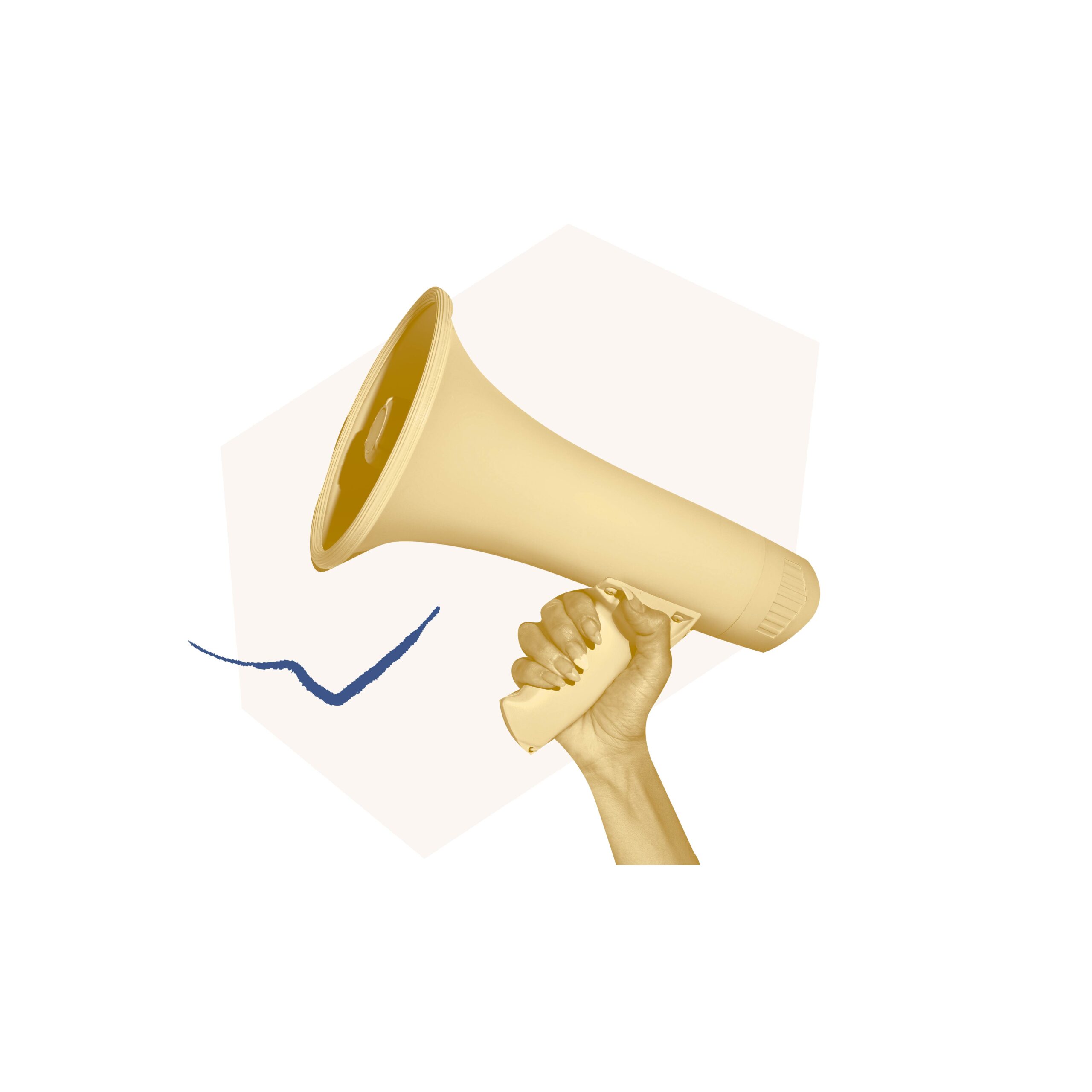 Yellow filtered megaphone