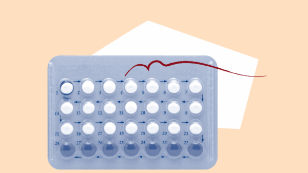 Orange background with blue filtered contraception