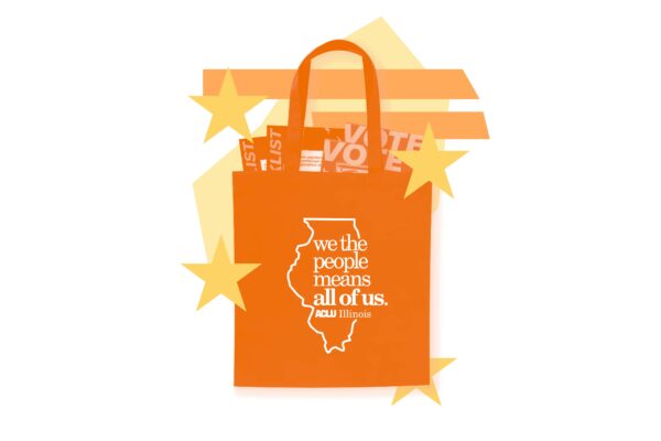 Orange filtered bag with materials in it