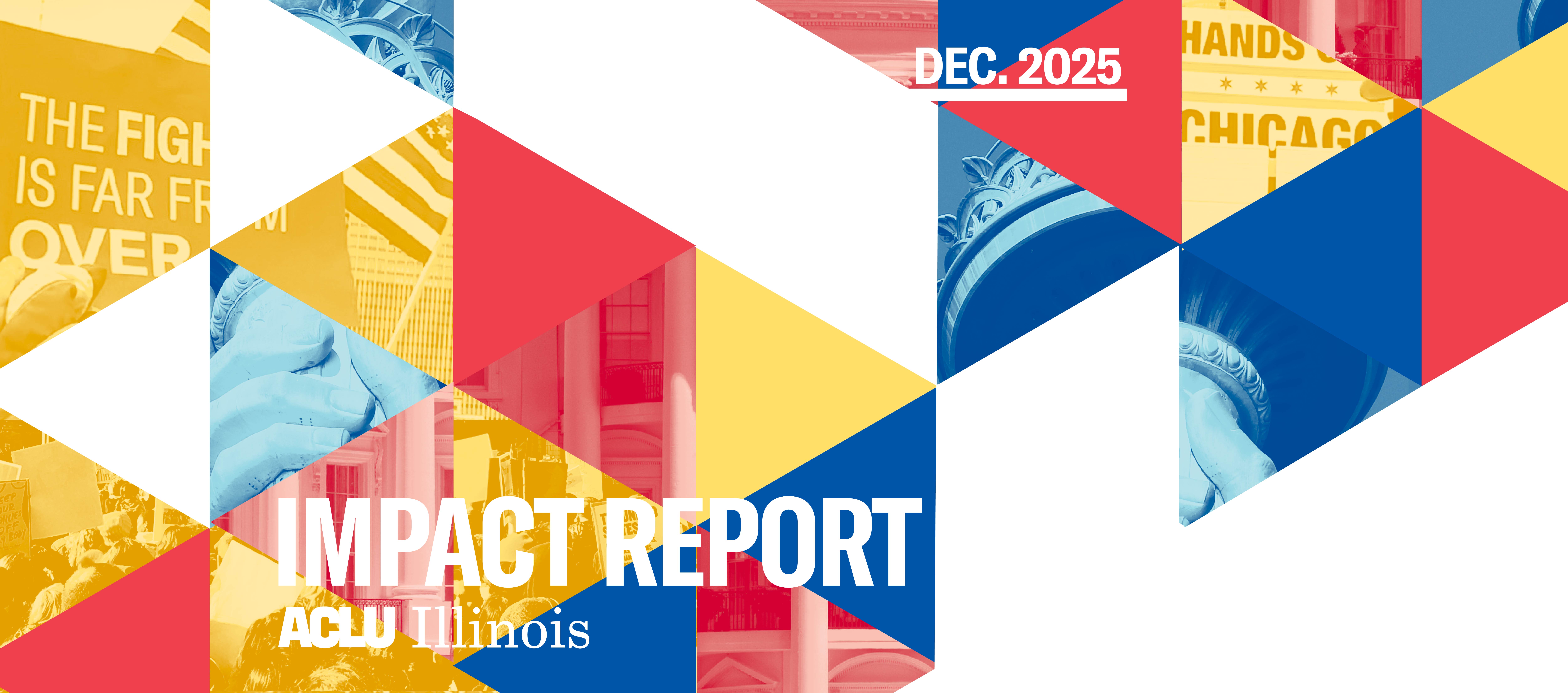 Collage of colored images with white text "Impact Report" and "Dec. 2025"