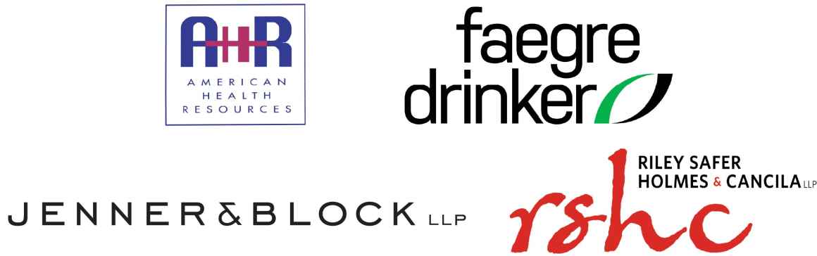 American Health Resources, Faegre Drinker, Jenner and Block, and Riley Safer Logos