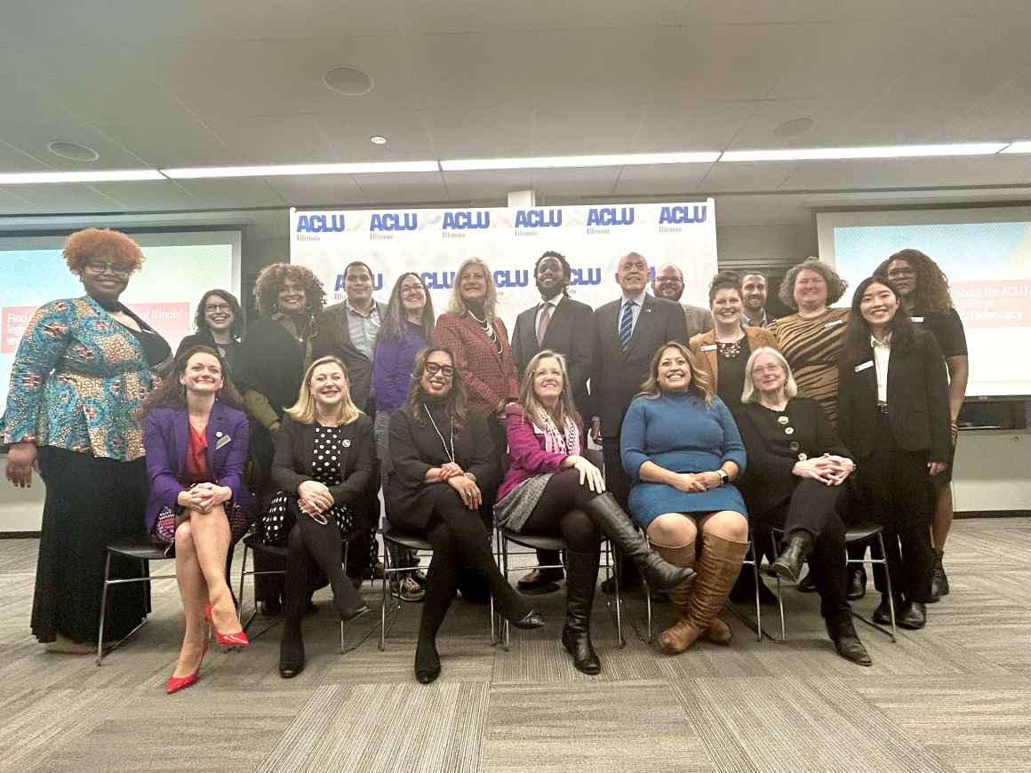 Group photo of legislators and ACLU of Illinois Advocacy staff at the Awards