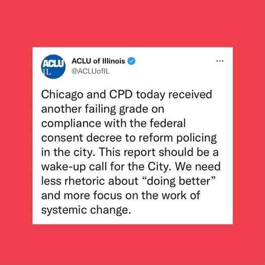 Chicago and CPD today received another failing grade on compliance with the federal consent decree.