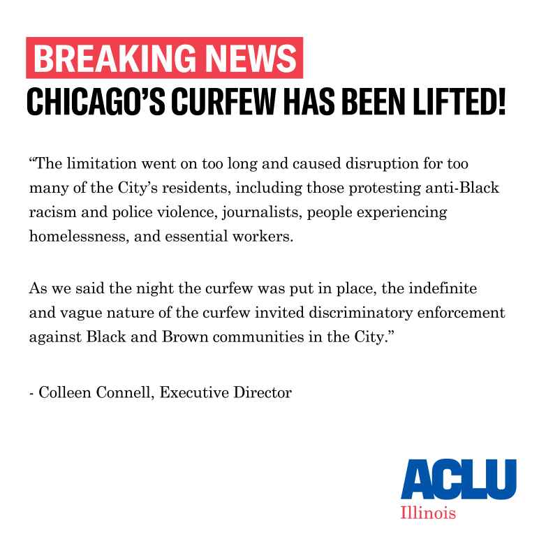 ACLU of Illinois Responds to the End of Chicago’s Curfew ACLU of Illinois