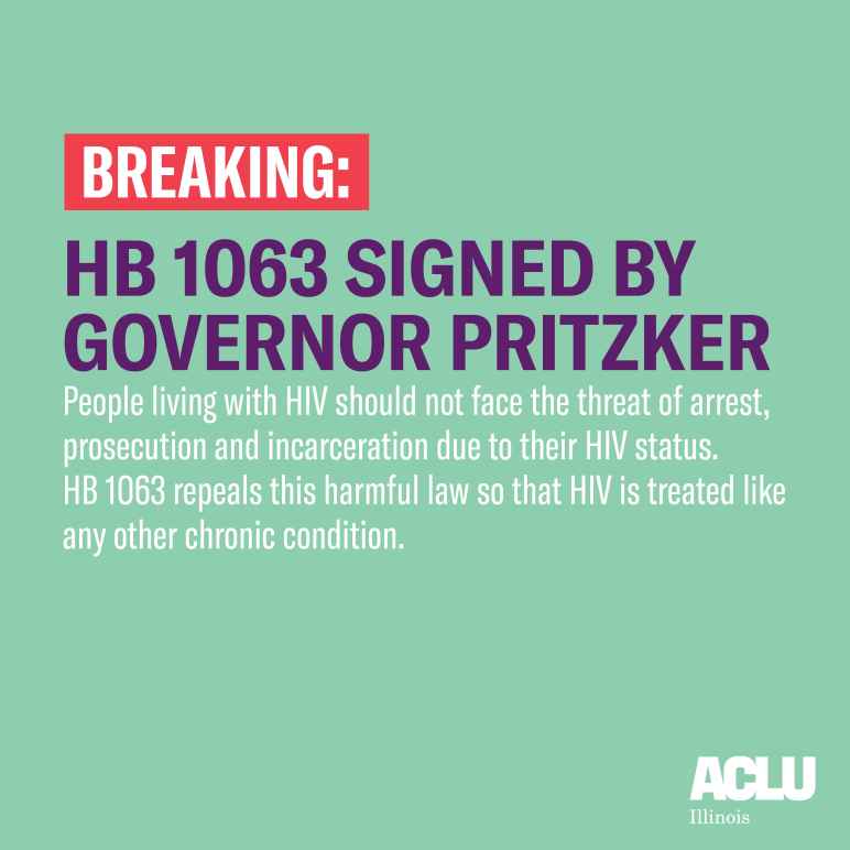 Bill to decriminalize HIV signed by Gov. Pritzker