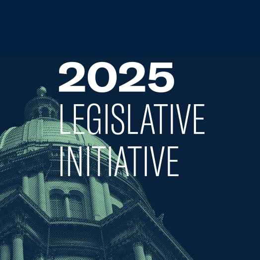Navy blue text with green Capital. White text "2025 Legislative Initiative"
